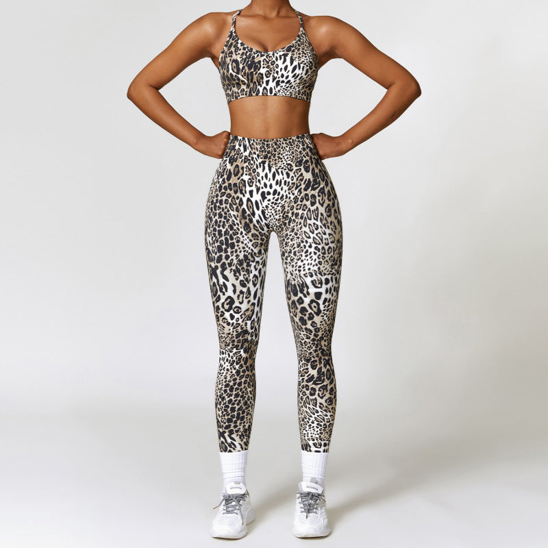 Women’s Yoga Print Seamless 2pc Quick dry High Waist Set