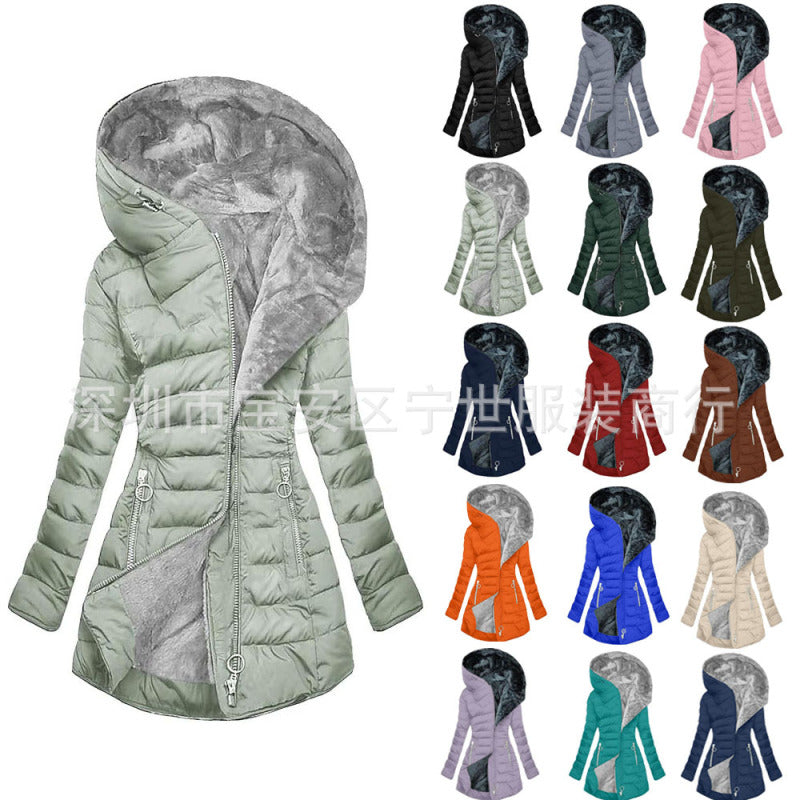 New Women’s Winter Cotton-padded Down Hooded Warm Thick Coat