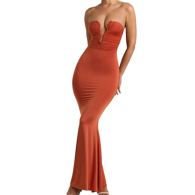 Women’s Bodycon Backless Sleeveless Halter Mermaid Party Dress