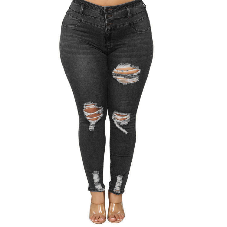 Women’s High Waist Ripped Plus size Jeans