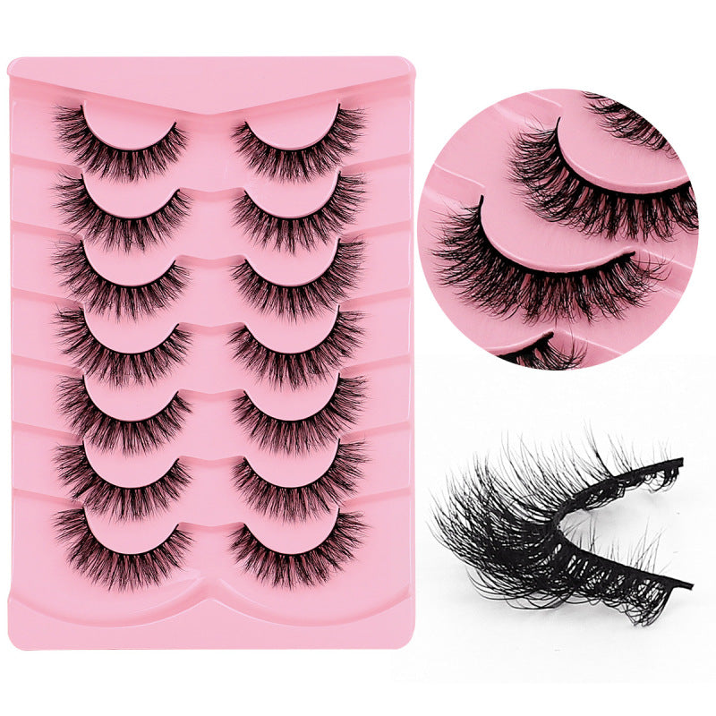 Fried Hair Fluffy False Eyelashes 7 Pairs Of Imitation Mink Three-dimensional Curly Lashes