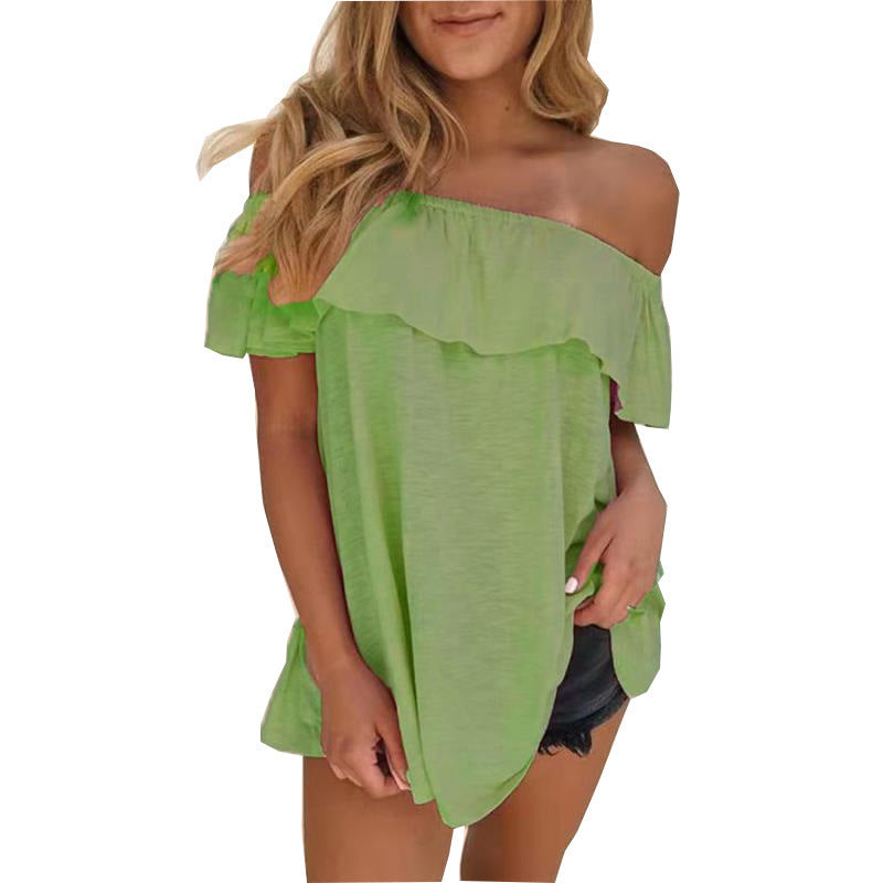 Women's Summer Off Shoulder Short Sleeve Blouse