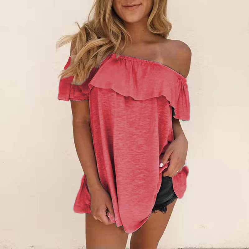 Women's Summer Off Shoulder Short Sleeve Blouse