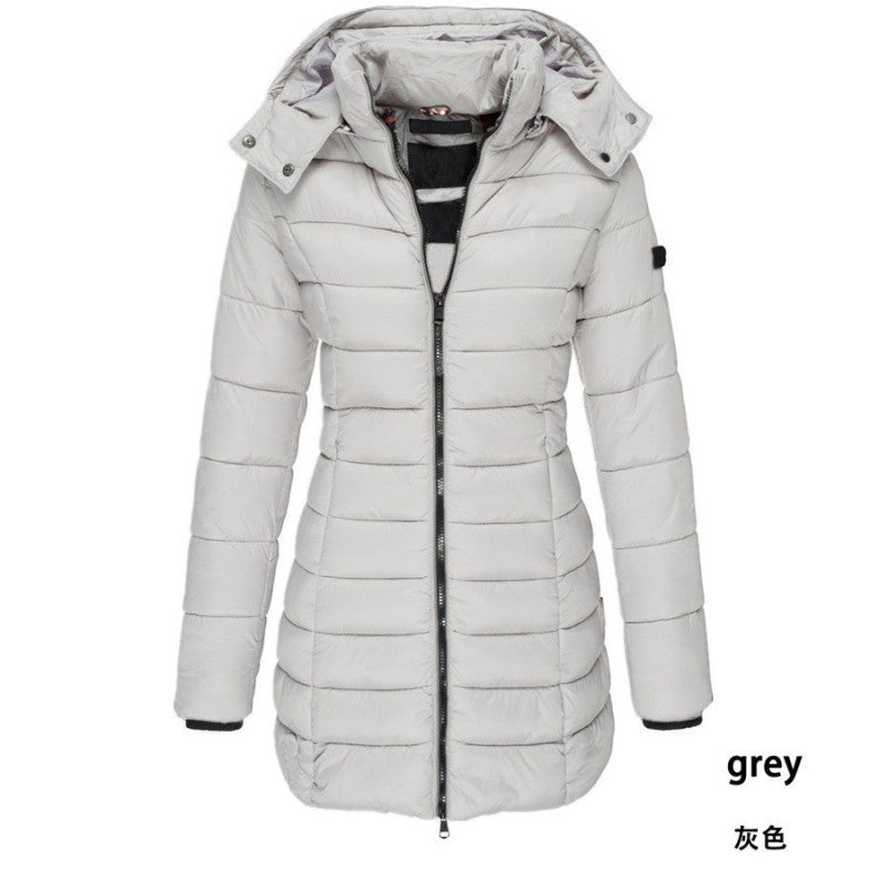 New Women's Long Cotton-padded Warm Down Puffer Jacket