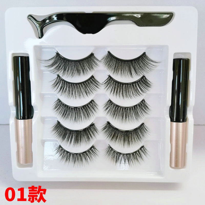 3D Five Pairs Mixed Non-adhesive False Lashes