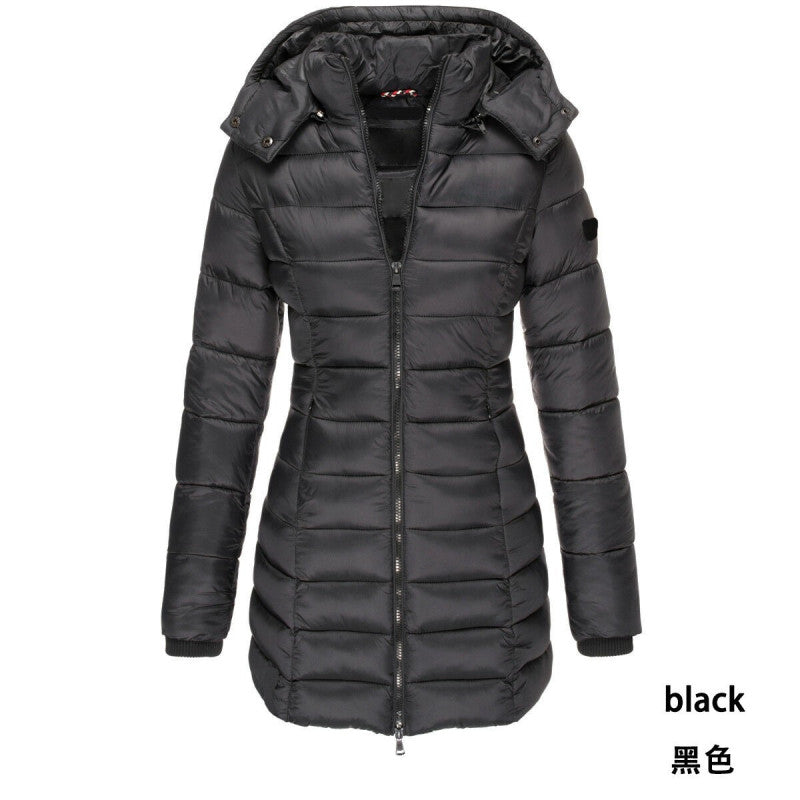 New Women's Long Cotton-padded Warm Down Puffer Jacket