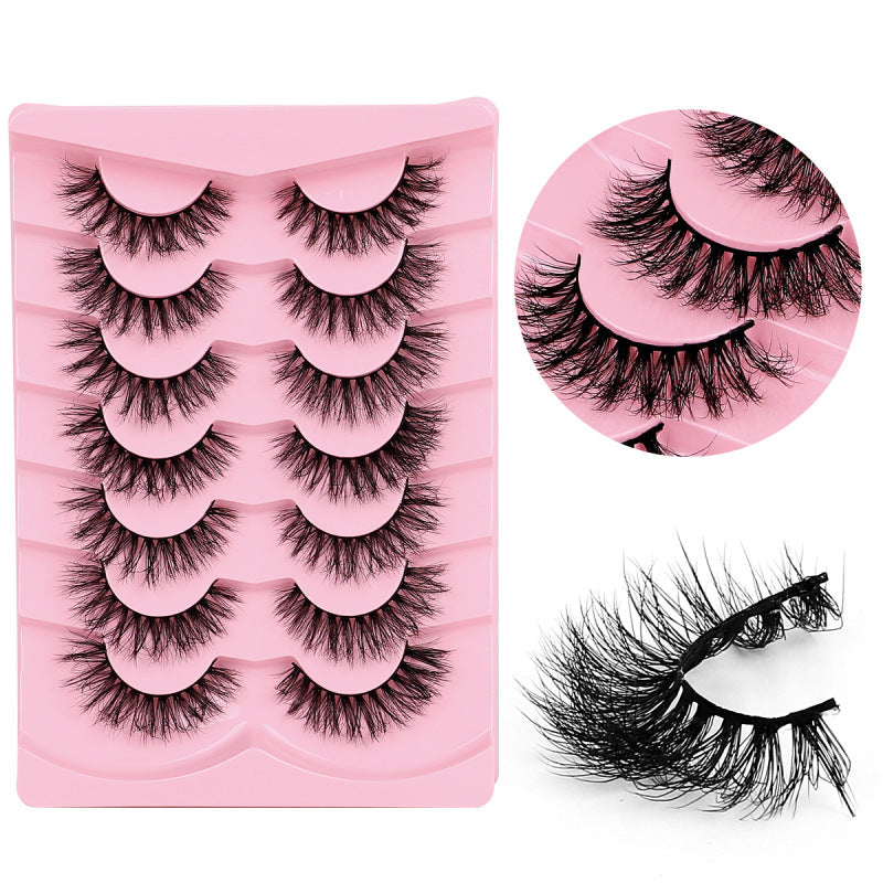 Fried Hair Fluffy False Eyelashes 7 Pairs Of Imitation Mink Three-dimensional Curly Lashes