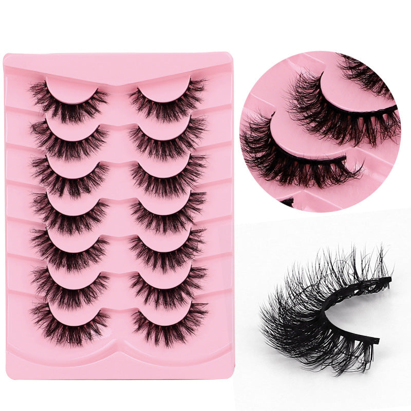 Fried Hair Fluffy False Eyelashes 7 Pairs Of Imitation Mink Three-dimensional Curly Lashes