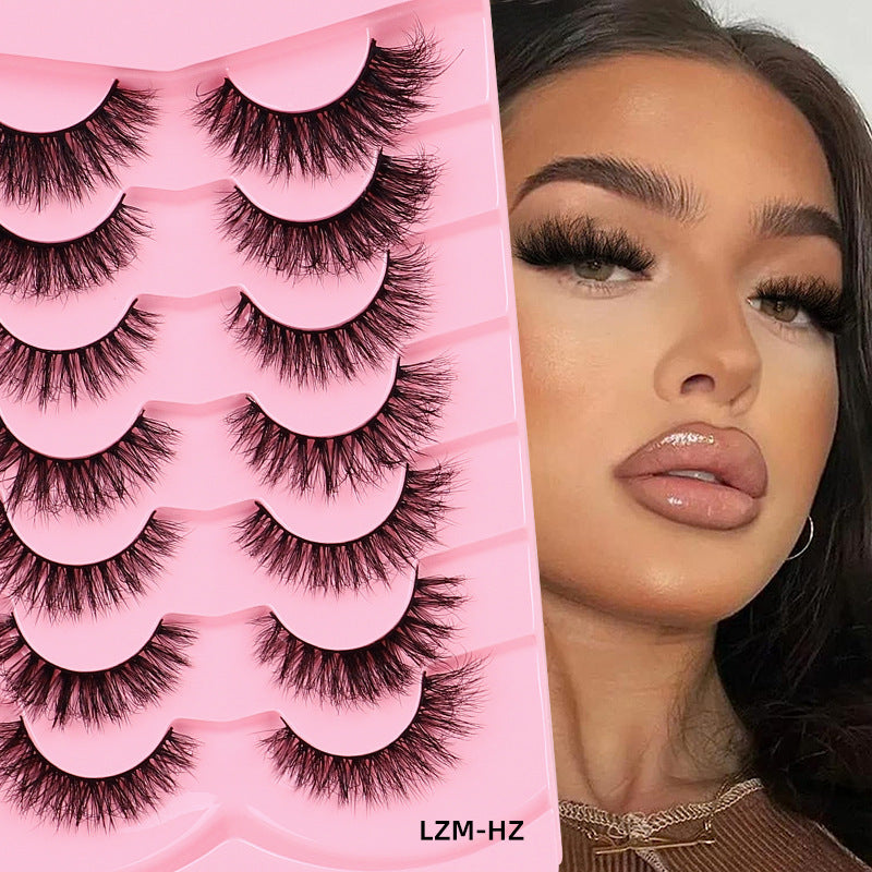 Fried Hair Fluffy False Eyelashes 7 Pairs Of Imitation Mink Three-dimensional Curly Lashes