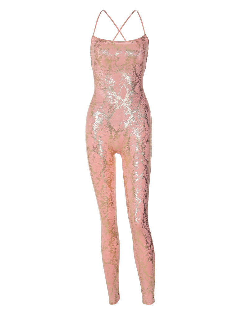 Women’s Snake Print Spaghetti Strap Jumpsuit