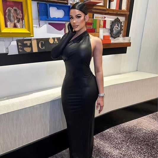 Women’s Sexy Sleek BodyCon Long Black Dress