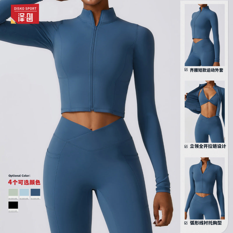 Women’s 2pc Long Sleeve Quick Dry Zip Up Fitness Yoga Set