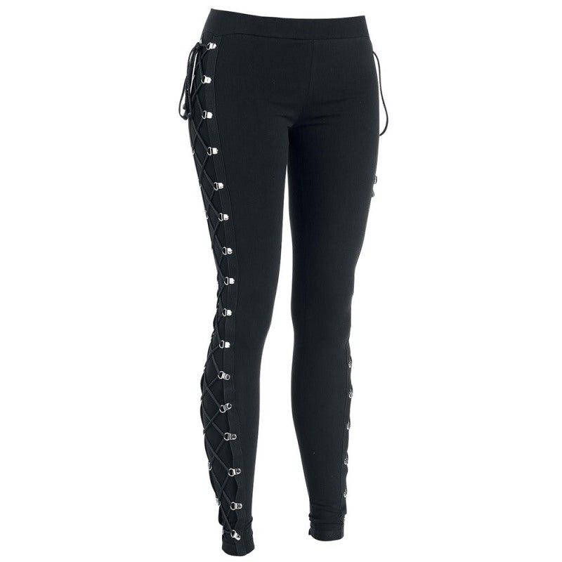 Women’s Gothic High Waisted Lace-up Leggings With Lifted Hips