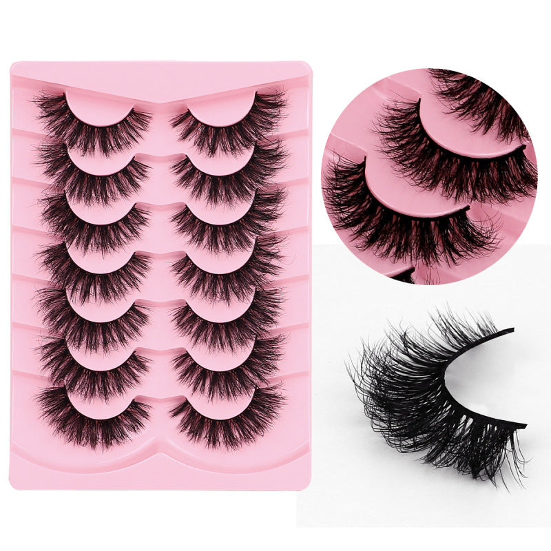 Fried Hair Fluffy False Eyelashes 7 Pairs Of Imitation Mink Three-dimensional Curly Lashes