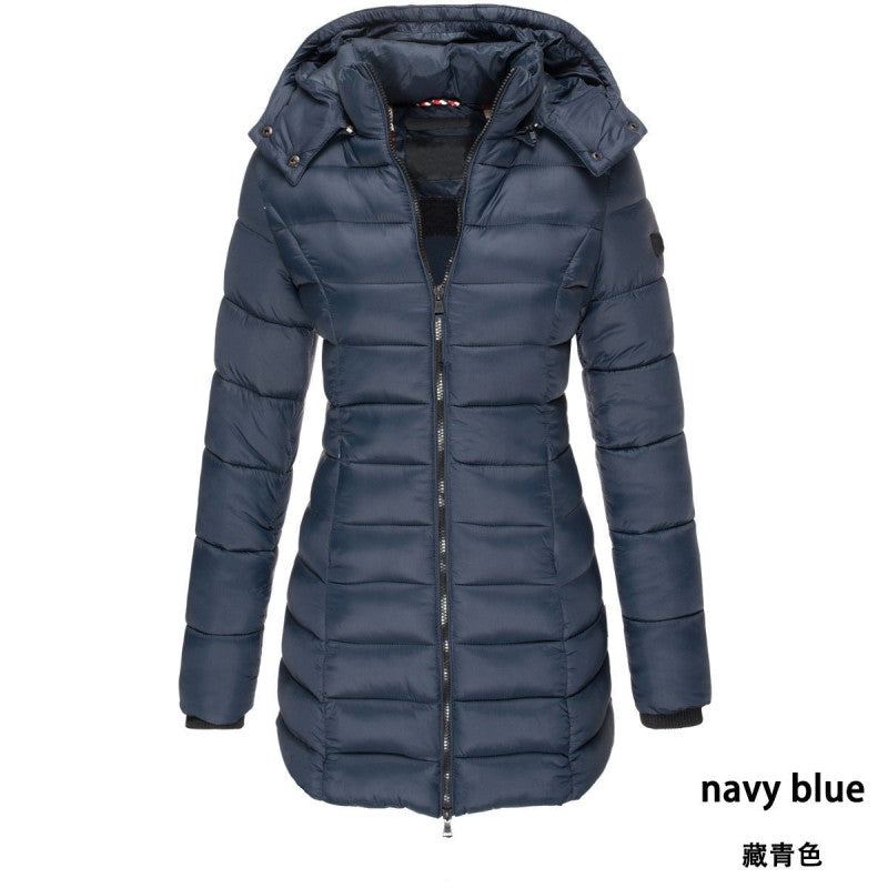 New Women's Long Cotton-padded Warm Down Puffer Jacket