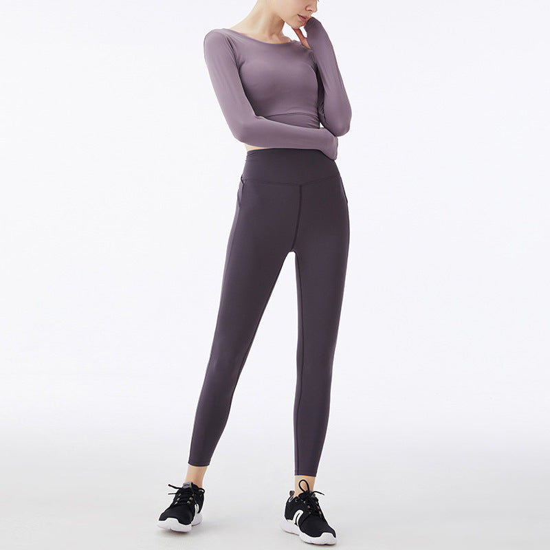 Women Fitness Yoga Wear Quick Dry High Elastic Sportswear Long Sleeve Set