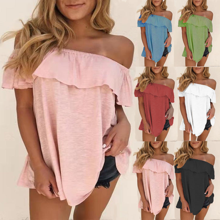 Women's Summer Off Shoulder Short Sleeve Blouse