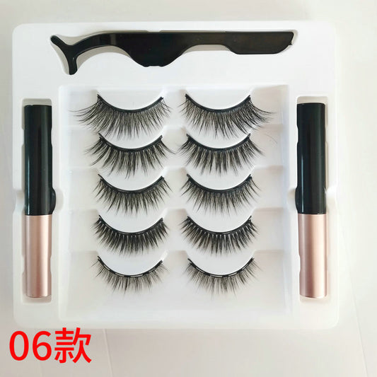 3D Five Pairs Mixed Non-adhesive False Lashes