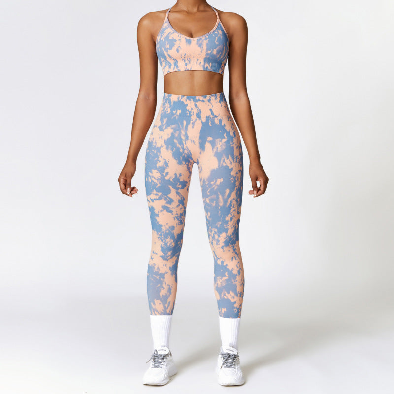 Women’s Yoga Print Seamless 2pc Quick dry High Waist Set