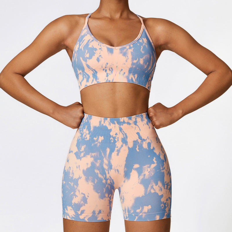 Women’s Yoga Print Seamless 2pc Quick dry High Waist Set