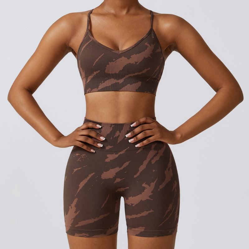 Women’s Yoga Print Seamless 2pc Quick dry High Waist Set