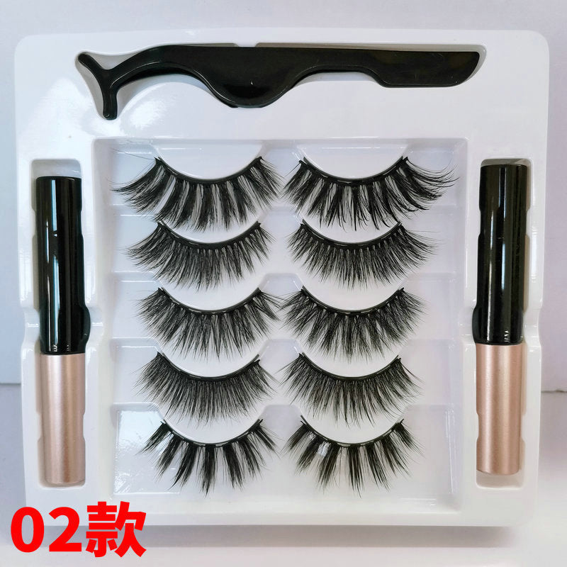 3D Five Pairs Mixed Non-adhesive False Lashes