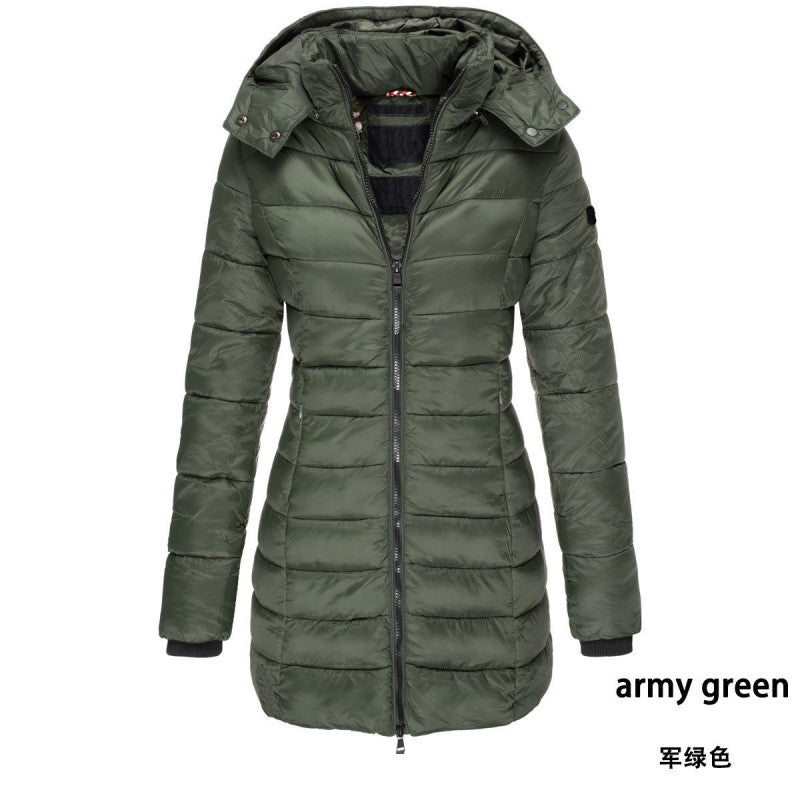 New Women's Long Cotton-padded Warm Down Puffer Jacket