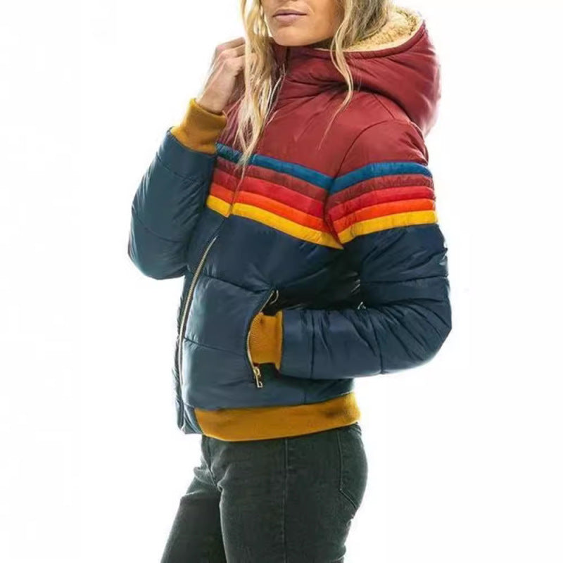 New Women's Casual Hooded Multi-color Short Cotton-padded Jacket