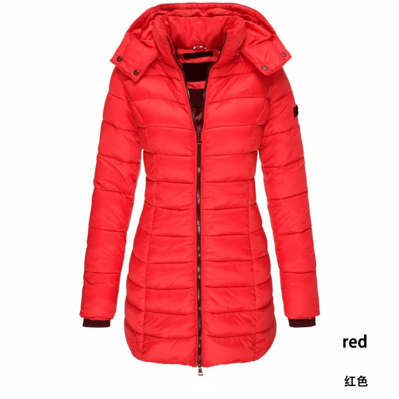 New Women's Long Cotton-padded Warm Down Puffer Jacket