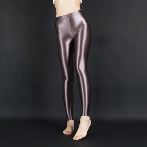 Ladies Fashion High Stretch Metallic Leggings