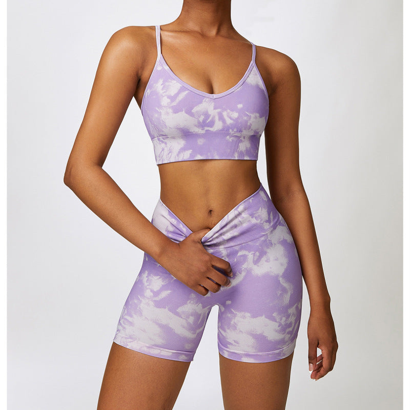 Women’s Yoga Print Seamless 2pc Quick dry High Waist Set