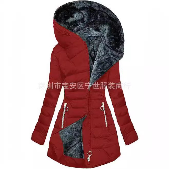 New Women’s Winter Cotton-padded Down Hooded Warm Thick Coat