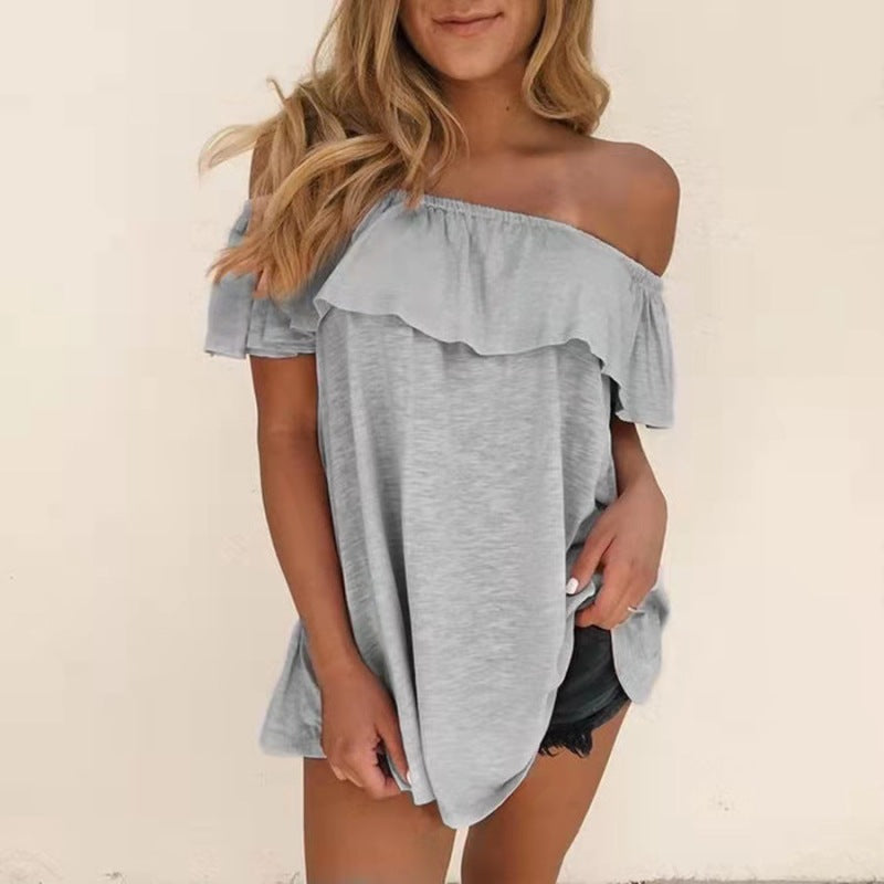 Women's Summer Off Shoulder Short Sleeve Blouse