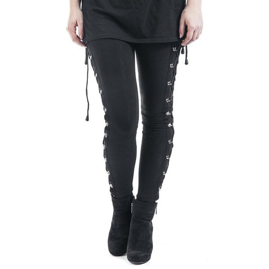 Women’s Gothic High Waisted Lace-up Leggings With Lifted Hips